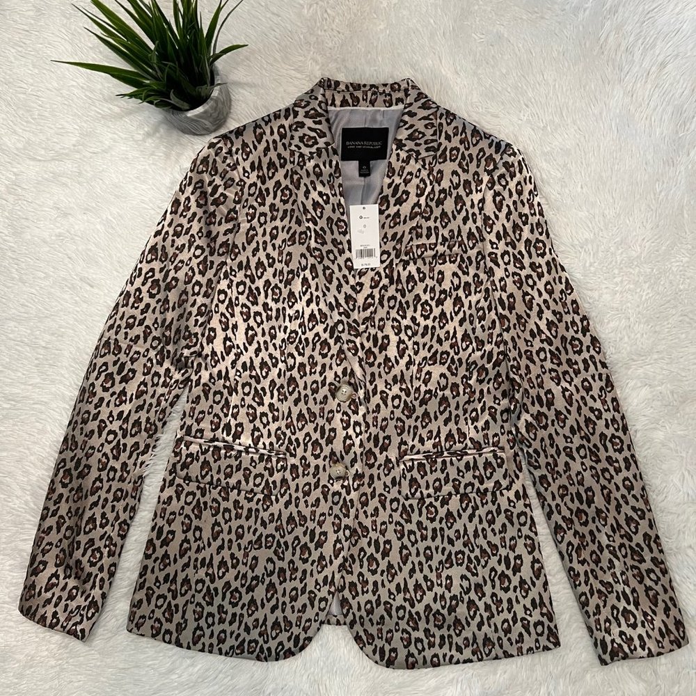 🎉HPx2🎉 Banana Republic Leopard Blazer / Jacket - Picture 3 of 15